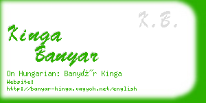 kinga banyar business card